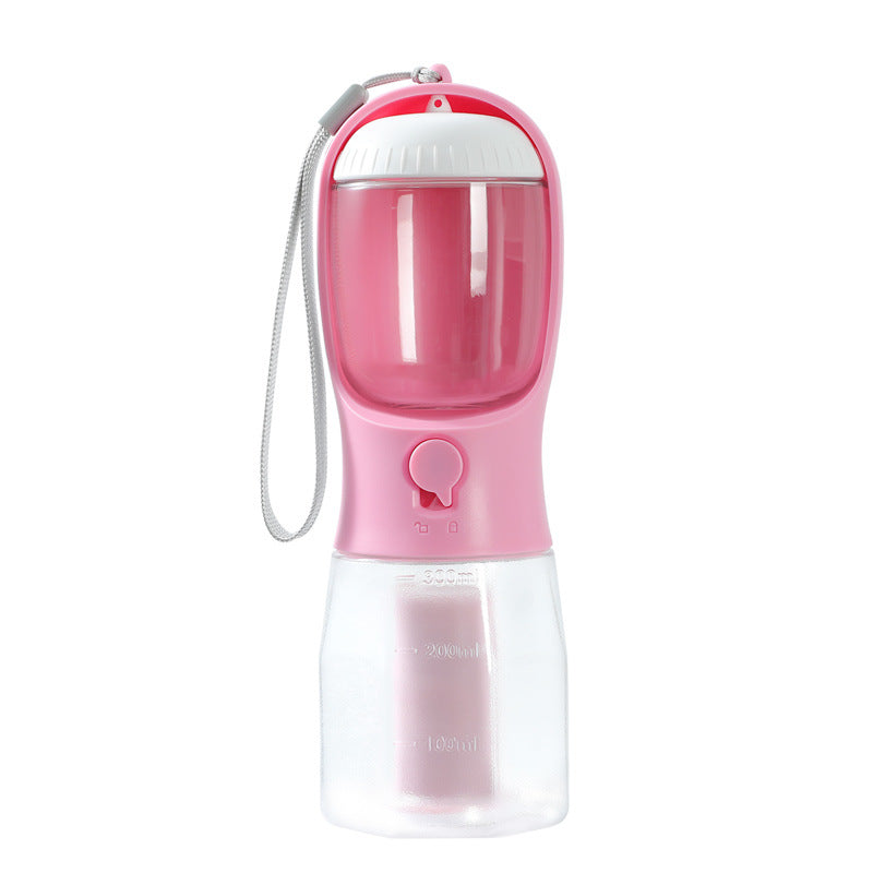 KFX-1874621 3-in-1 Portable Pet Water Cup with Food Storage and Waste Bag Compartment