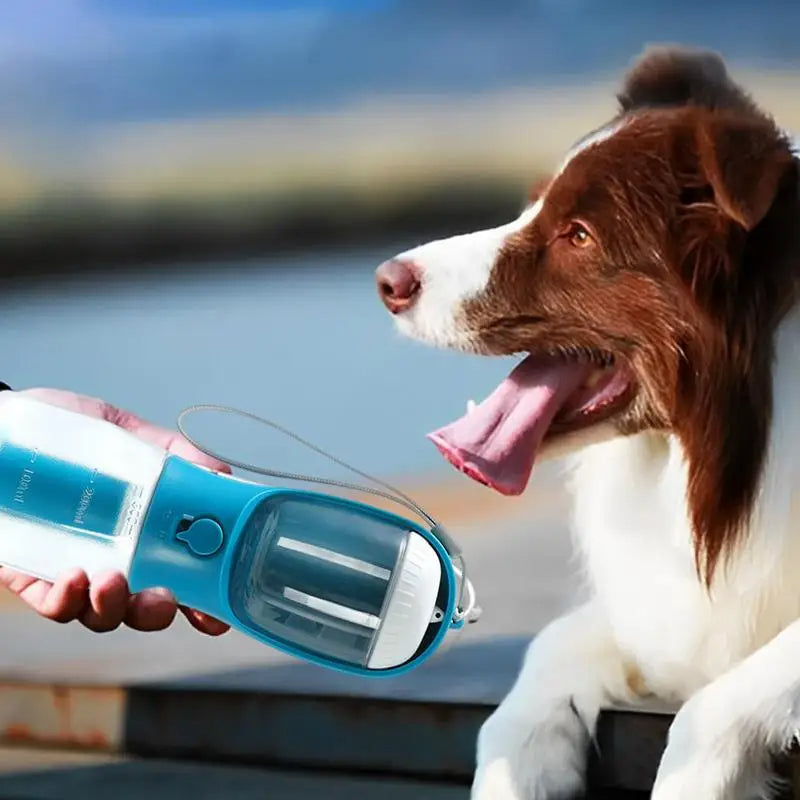 KFX-1874621 3-in-1 Portable Pet Water Cup with Food Storage and Waste Bag Compartment