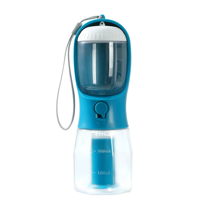 KFX-1874621 3-in-1 Portable Pet Water Cup with Food Storage and Waste Bag Compartment