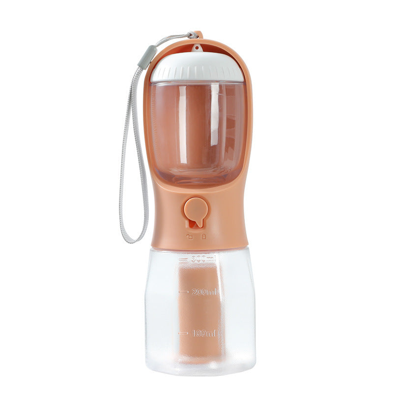 KFX-1874621 3-in-1 Portable Pet Water Cup with Food Storage and Waste Bag Compartment