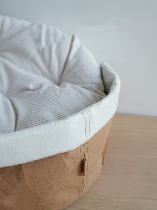 KFX-1875005 Washable Kraft Paper Round Pet Nest with Adjustable Height 40cm Diameter, Suitable for Large Pets