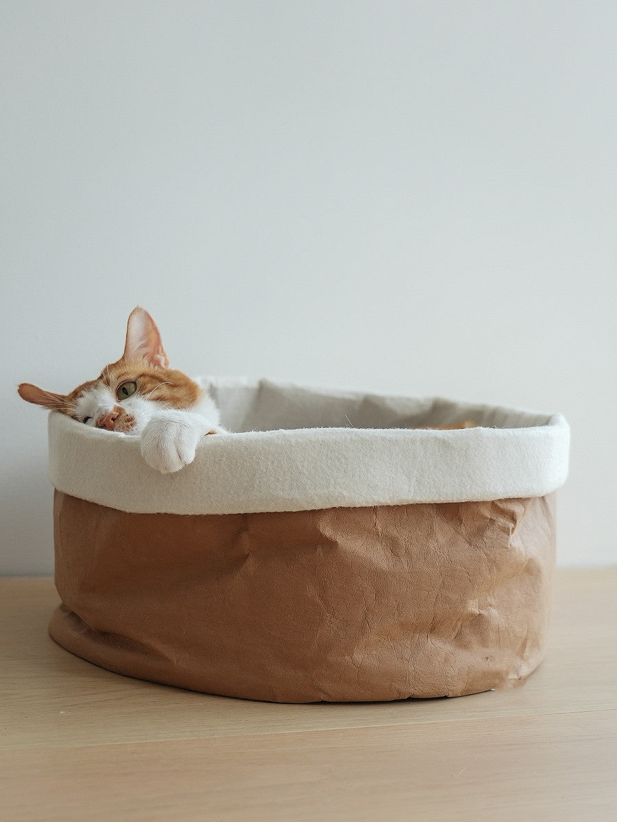 KFX-1875005 Washable Kraft Paper Round Pet Nest with Adjustable Height 40cm Diameter, Suitable for Large Pets