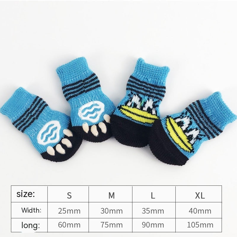 KFX-1875389 Animal-Themed Anti-Scratch Dog Socks and Cat Shoes for Non-Slip Comfort and Warmth