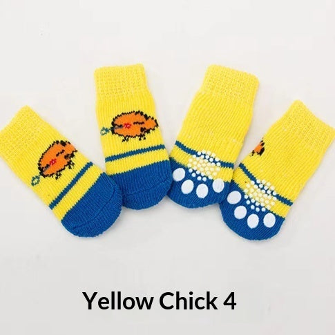 KFX-1875389 Animal-Themed Anti-Scratch Dog Socks and Cat Shoes for Non-Slip Comfort and Warmth