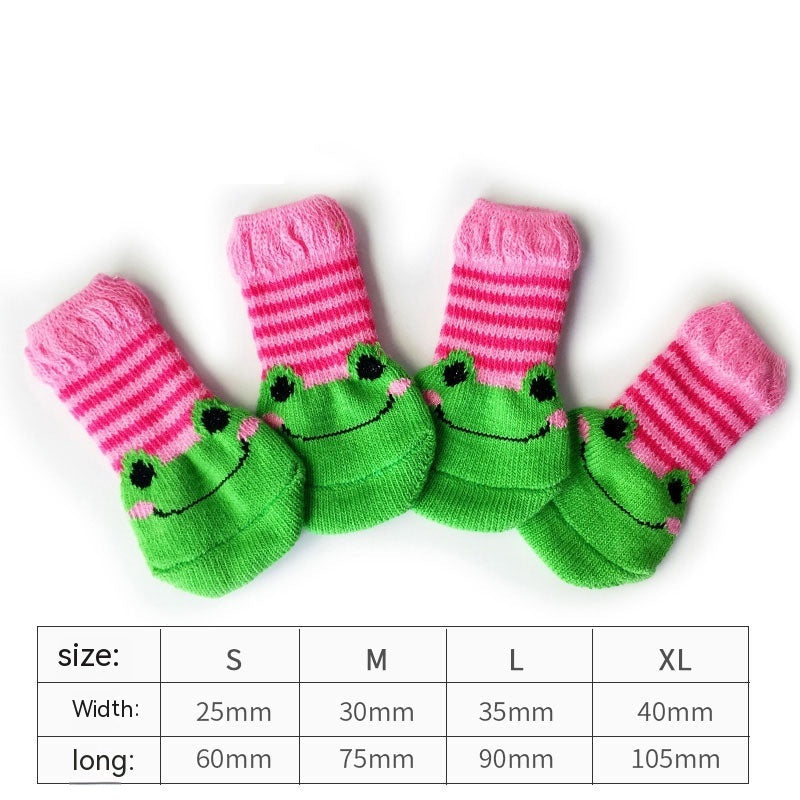 KFX-1875389 Animal-Themed Anti-Scratch Dog Socks and Cat Shoes for Non-Slip Comfort and Warmth