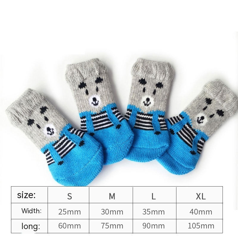 KFX-1875389 Animal-Themed Anti-Scratch Dog Socks and Cat Shoes for Non-Slip Comfort and Warmth