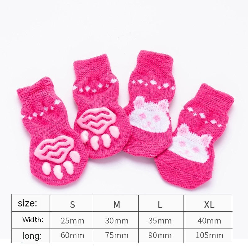 KFX-1875389 Animal-Themed Anti-Scratch Dog Socks and Cat Shoes for Non-Slip Comfort and Warmth