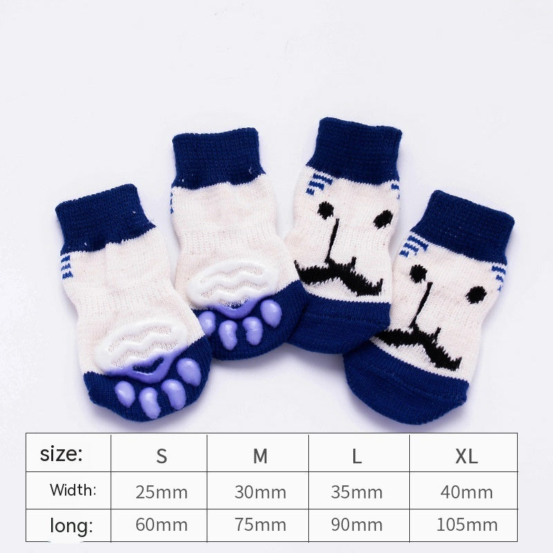 KFX-1875389 Animal-Themed Anti-Scratch Dog Socks and Cat Shoes for Non-Slip Comfort and Warmth