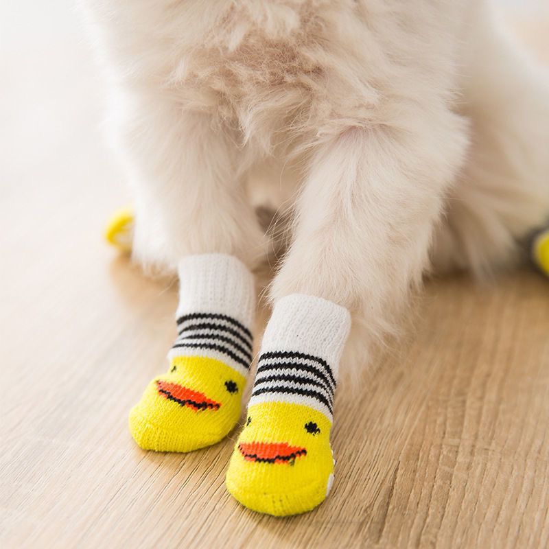 KFX-1875389 Animal-Themed Anti-Scratch Dog Socks and Cat Shoes for Non-Slip Comfort and Warmth