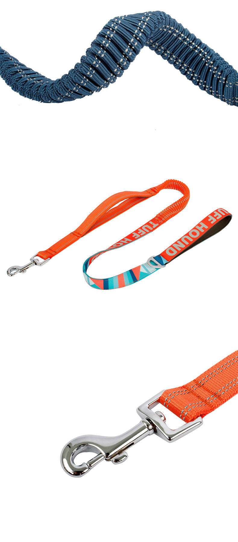 KFX-1878333 Adjustable Nylon Stretchable Dog Leash 120-150 cm with Towing Rope