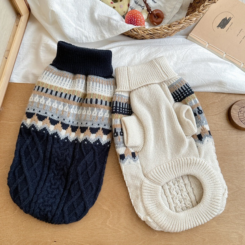 KFX-1882301 Cozy Island Blue Sweater for Dogs and Cats in Soft Polyester Material