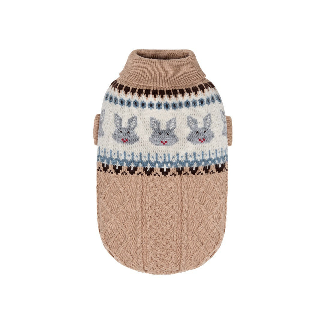 KFX-1882301 Cozy Island Blue Sweater for Dogs and Cats in Soft Polyester Material