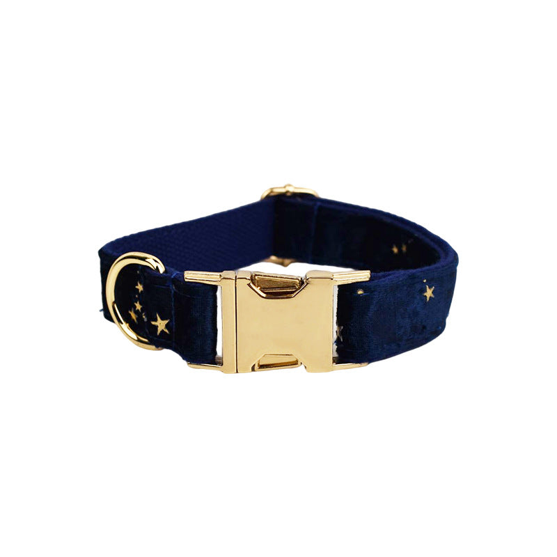 KFX-1885757 Soft Velvet Fabric Dog Collar with Leash, Bow, Flower, Vest, and Poop Bag - Adjustable Sizes XS to XL