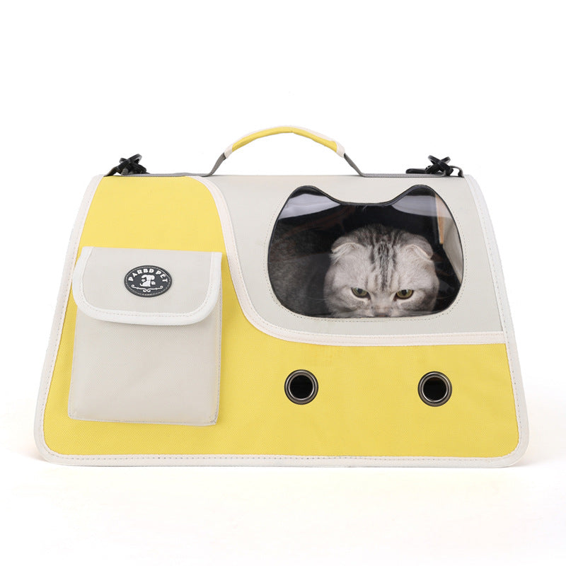 KFX-1886525 Spacious Crossbody Pet Backpack in Solid Colors - Medium Capacity Oxford Cloth