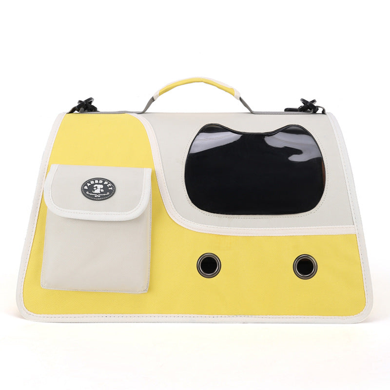 KFX-1886525 Spacious Crossbody Pet Backpack in Solid Colors - Medium Capacity Oxford Cloth
