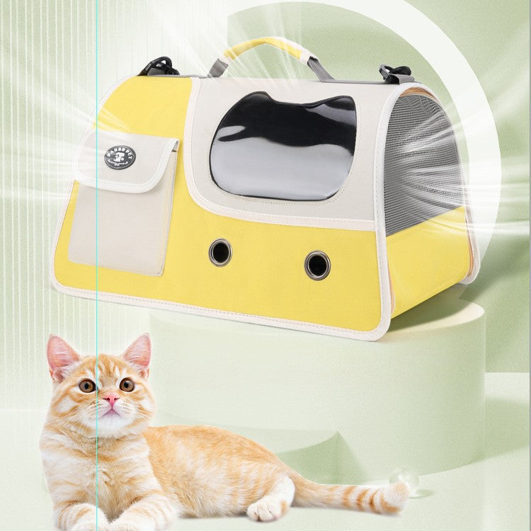 KFX-1886525 Spacious Crossbody Pet Backpack in Solid Colors - Medium Capacity Oxford Cloth