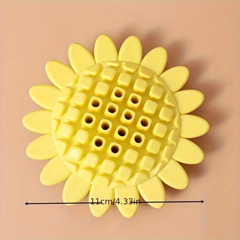 KFX-1887549 Durable Rubber Sunflower Dog Toy for Teething and Playtime in Puppies