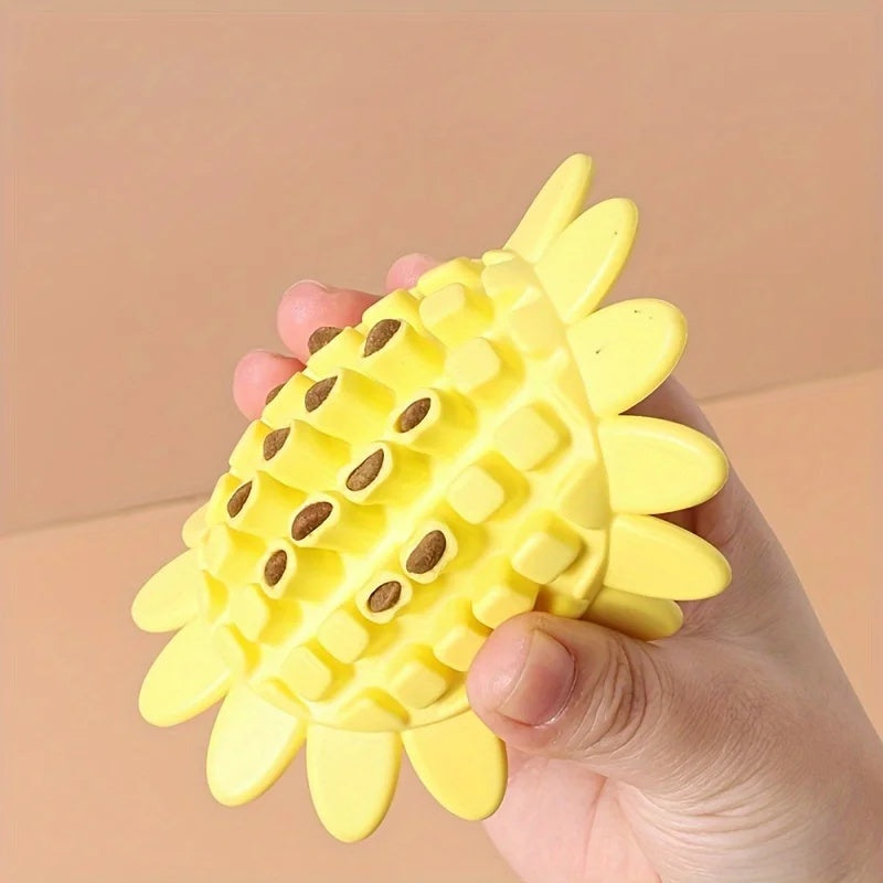 KFX-1887549 Durable Rubber Sunflower Dog Toy for Teething and Playtime in Puppies