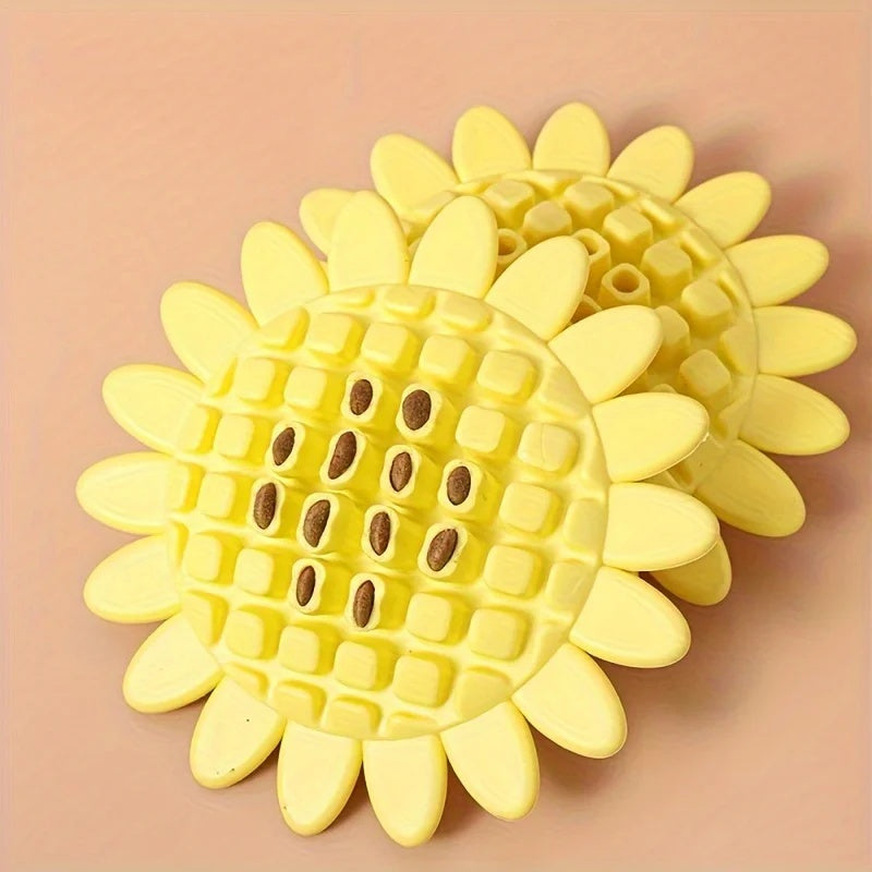 KFX-1887549 Durable Rubber Sunflower Dog Toy for Teething and Playtime in Puppies