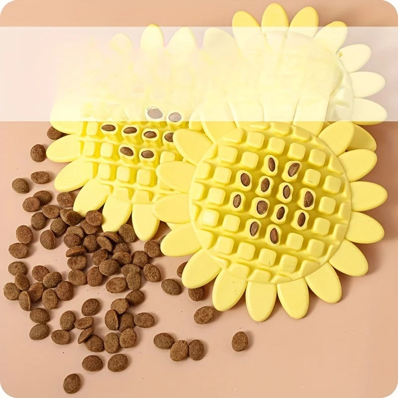 KFX-1887549 Durable Rubber Sunflower Dog Toy for Teething and Playtime in Puppies