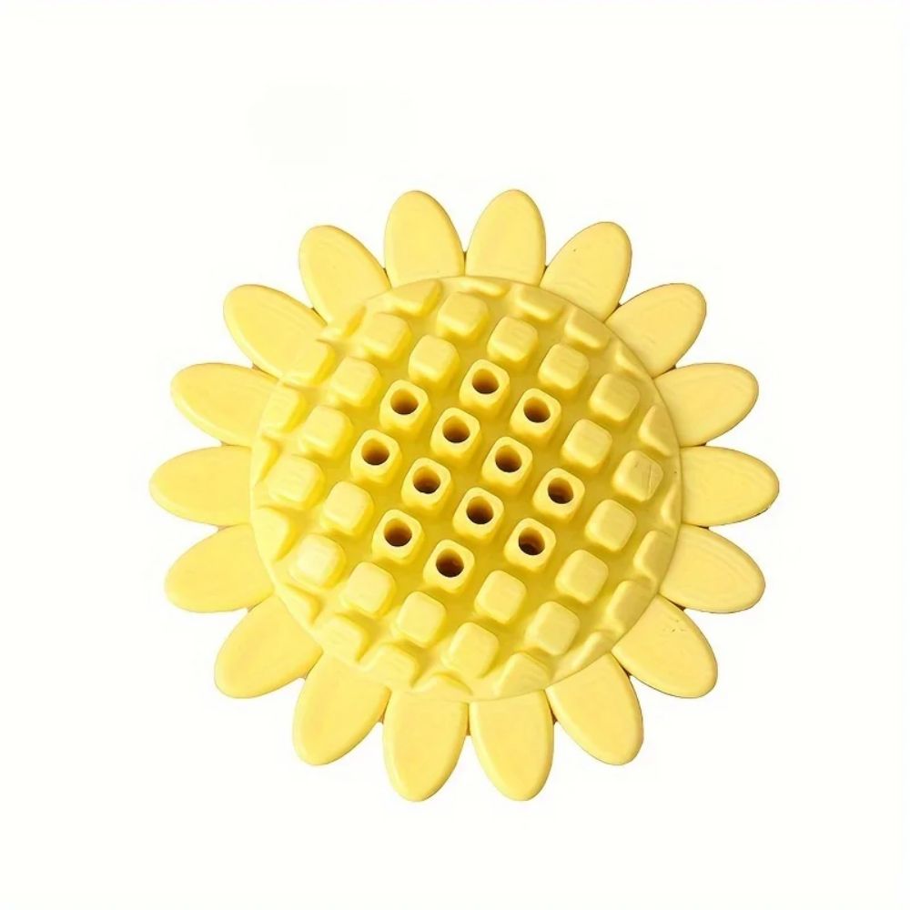 KFX-1887549 Durable Rubber Sunflower Dog Toy for Teething and Playtime in Puppies