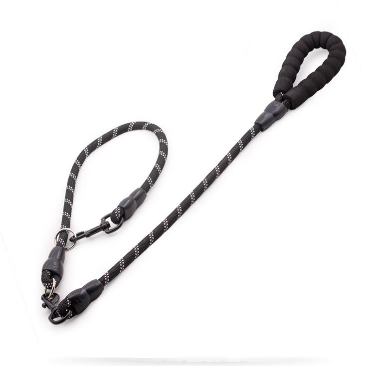 KFX-1889853 Reflective Nylon Dog Leash with Extension Chain for Large Dogs - Scalable Options Available