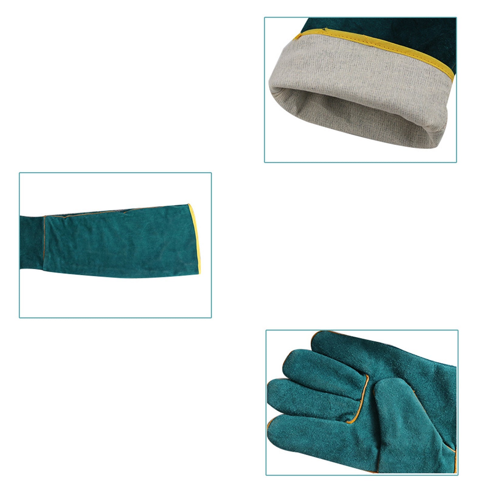 KFX-1891517 Ultra Long Leather Protective Gloves for Handling Pets and Reptiles, Durable Anti-Bite Design