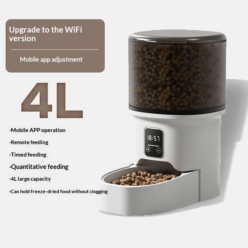 KFX-1893821 Automatic Pet Feeder with WiFi Remote Control and Timed Feeding Options