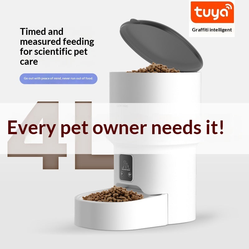 KFX-1893821 Automatic Pet Feeder with WiFi Remote Control and Timed Feeding Options