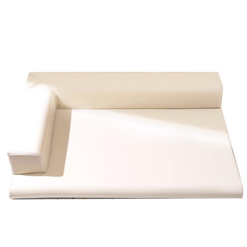 KFX-1894077 Simple Leather L-shaped Dog Sleep Mat in Gray and Coffee for Small to Extra Large Breeds