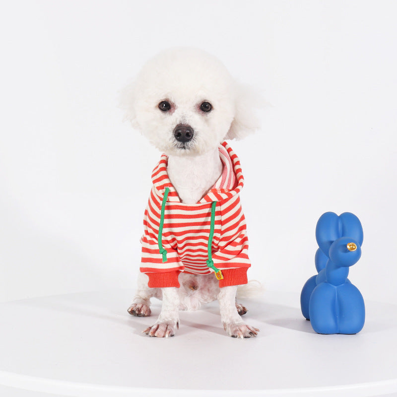 KFX-1895101 Orange Hooded Sweater for Dogs - Cotton Pet Clothing in Sizes M to 4XL