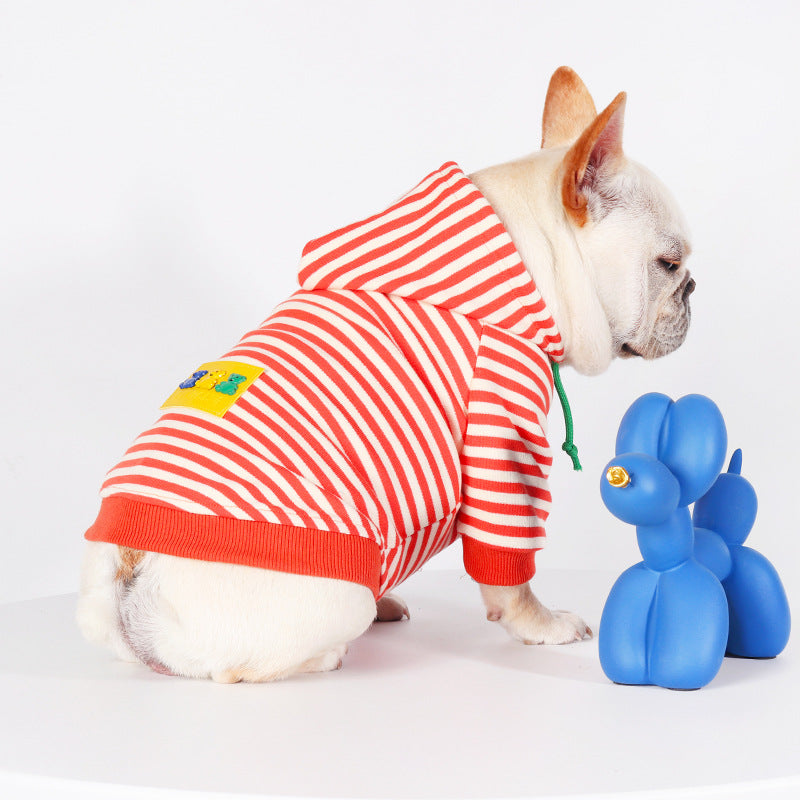 KFX-1895101 Orange Hooded Sweater for Dogs - Cotton Pet Clothing in Sizes M to 4XL