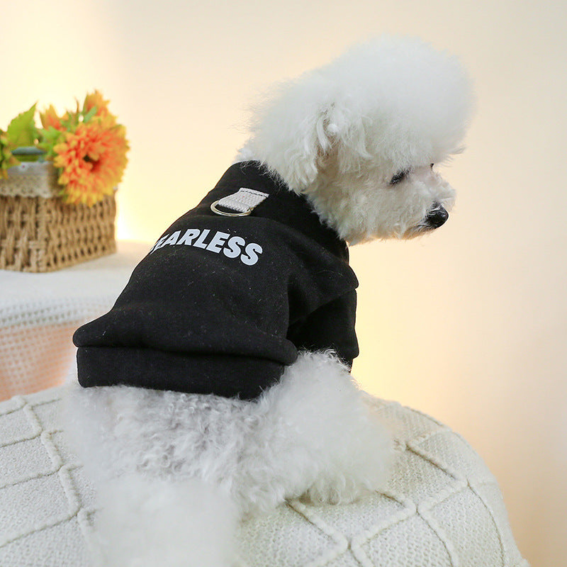 KFX-1895613 Casual Polyester Open Button Sweater for Dogs and Cats - Available in Fearless Black and Dreamer Red