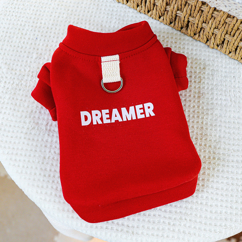 KFX-1895613 Casual Polyester Open Button Sweater for Dogs and Cats - Available in Fearless Black and Dreamer Red