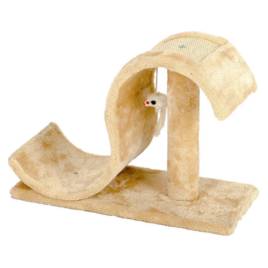 KFX-1895997 Durable Sisal Cat Scratching Board with Soft Fur Cover for Claw Maintenance
