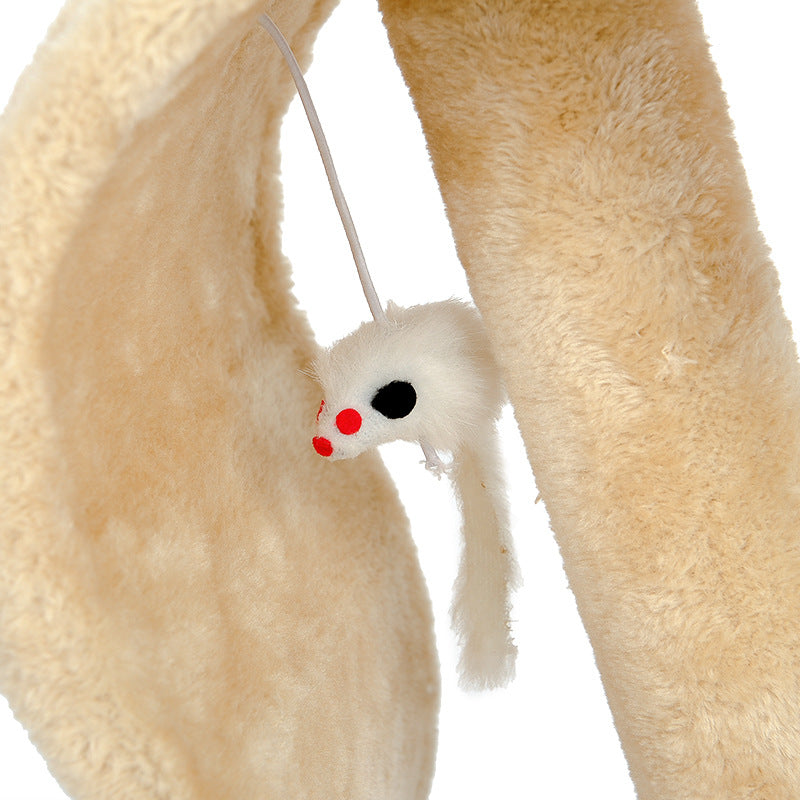 KFX-1895997 Durable Sisal Cat Scratching Board with Soft Fur Cover for Claw Maintenance