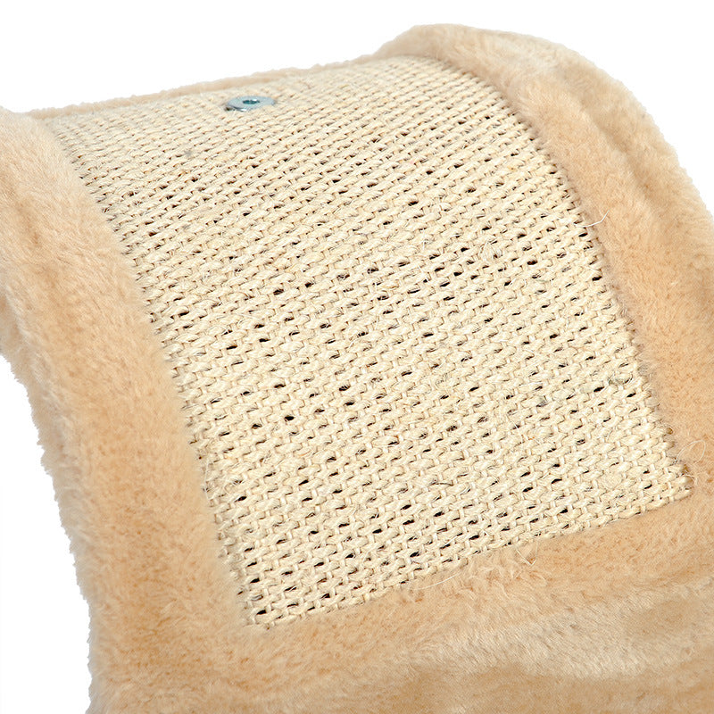 KFX-1895997 Durable Sisal Cat Scratching Board with Soft Fur Cover for Claw Maintenance