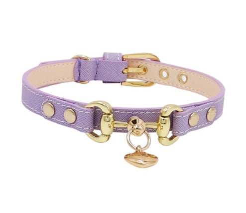 KFX-1903549 Lizard Pattern Double Buckle Leather Pet Collar in Wine Red, Red, and Green - Various Sizes Available