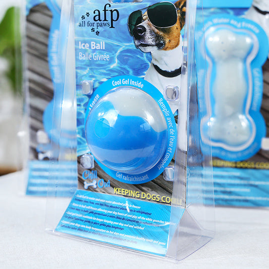 KFX-1906365 Ice Bone Dog Toy - 5.7cm Neoprene Rubber Ice Hockey Design for Cooling Playtime