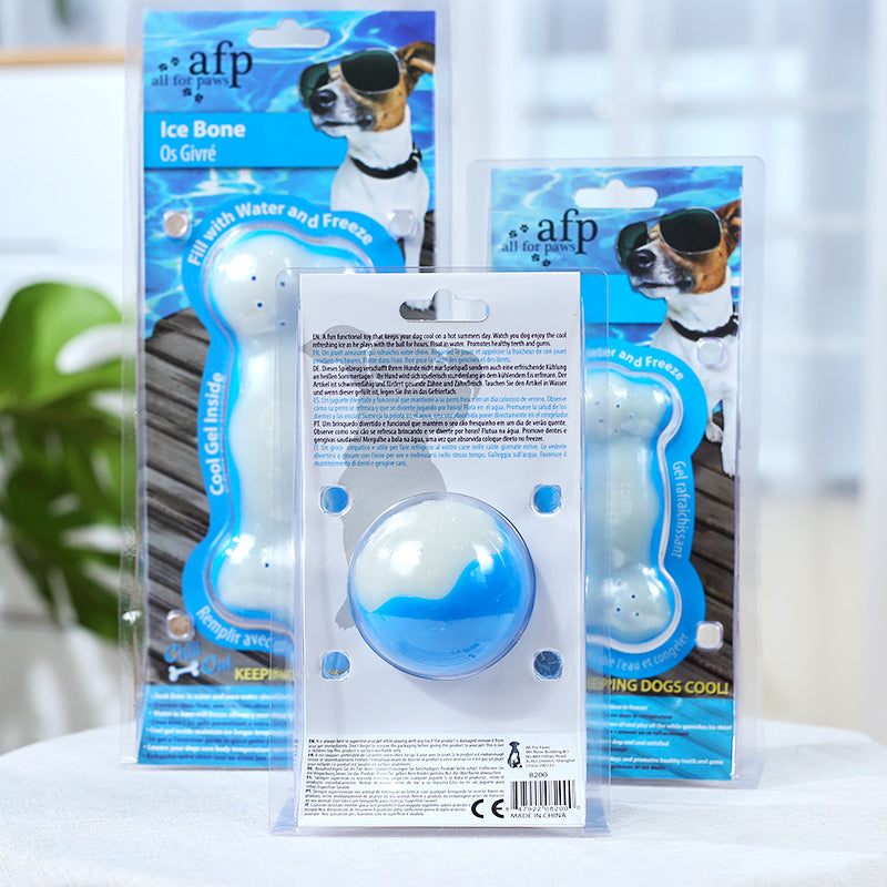 KFX-1906365 Ice Bone Dog Toy - 5.7cm Neoprene Rubber Ice Hockey Design for Cooling Playtime