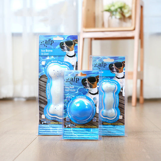 KFX-1906365 Ice Bone Dog Toy - 5.7cm Neoprene Rubber Ice Hockey Design for Cooling Playtime