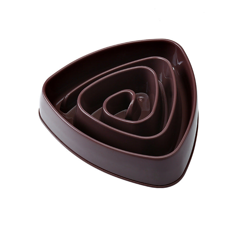 KFX-1907517 Oversized Triangle Slow Feeding Dog Basin in Pink, Blue, and Beige