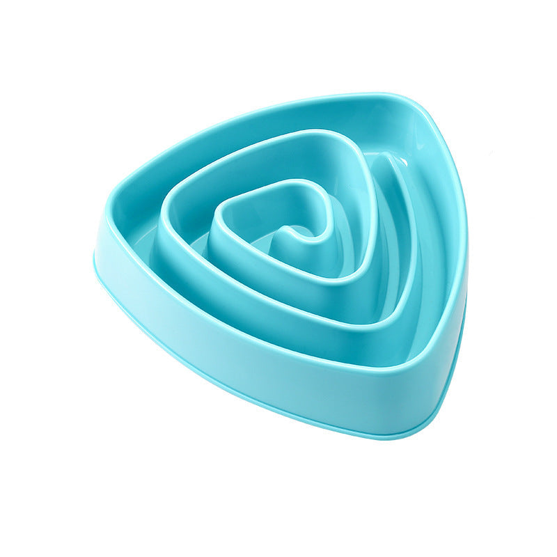 KFX-1907517 Oversized Triangle Slow Feeding Dog Basin in Pink, Blue, and Beige