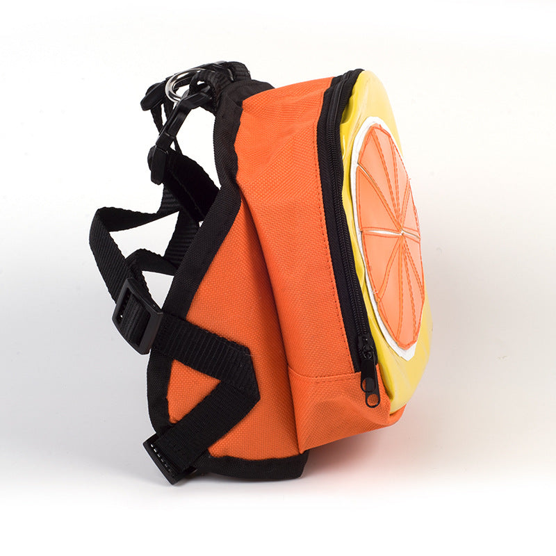 KFX-1907773 Animal Pattern Leather Pet Backpack - Available in Green Frog, Brown Bear, Fruit Green, Sweet Orange, Red Strawberry, Sizes S & L