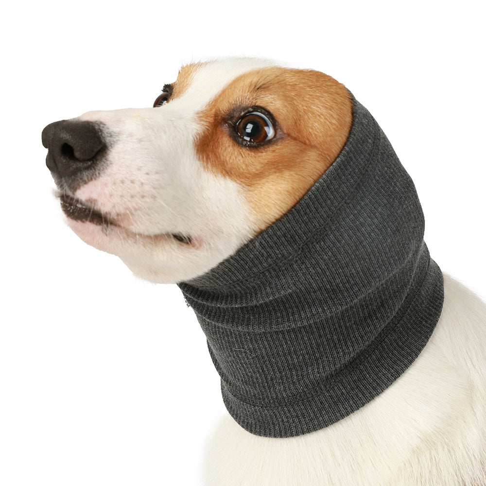 KFX-1908925 Comfortable Polyester Dog Headgear Bib - Blue and Gray, Sizes S, M, L