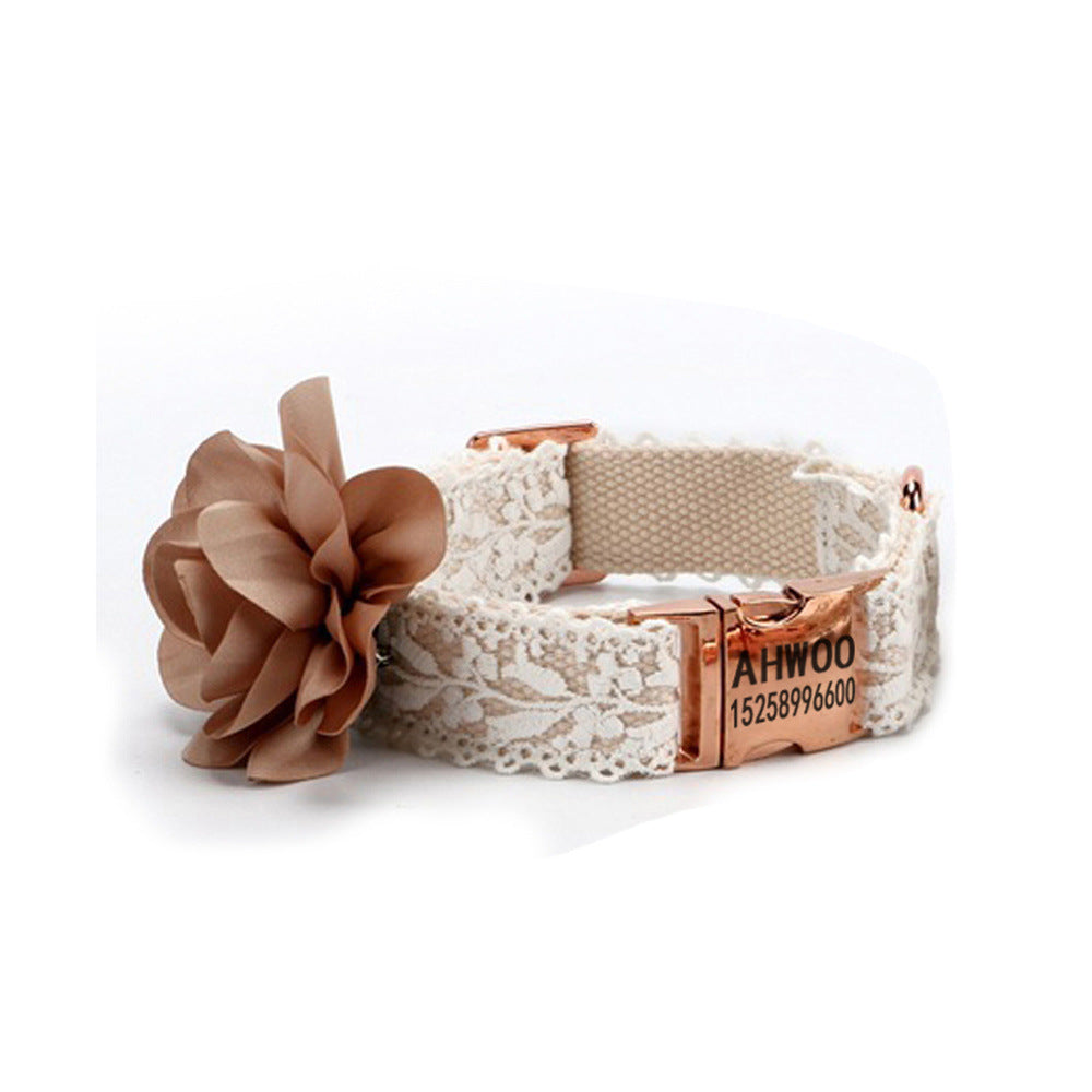 KFX-1910589 Flower Pattern Dog Walking Rope in Small, Medium, and Large Sizes, Made of Durable Polyester for All Seasons