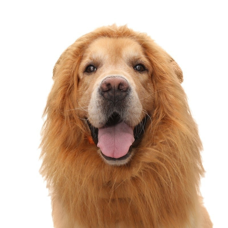 KFX-1910973 Dog Lion Head Costume Hat - Velvet Tie-Dye Design for Fun Pet Dress-Up