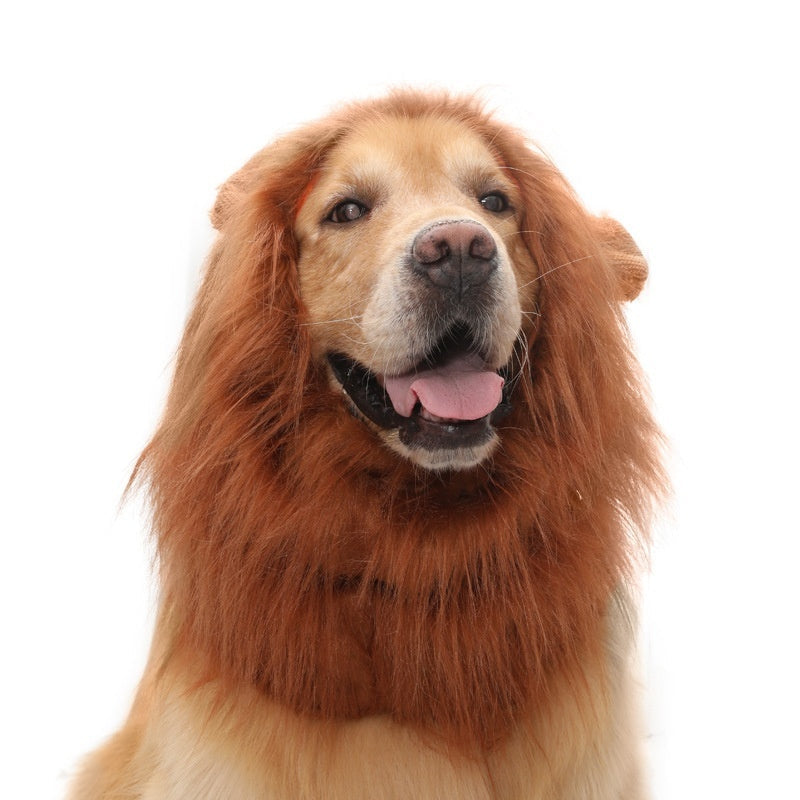 KFX-1910973 Dog Lion Head Costume Hat - Velvet Tie-Dye Design for Fun Pet Dress-Up
