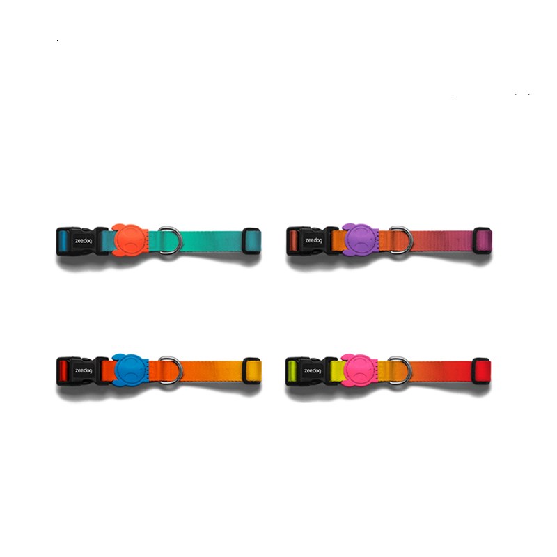 KFX-1911101 Gradient Nylon Ribbon Dog Collar with Edge Reinforcement