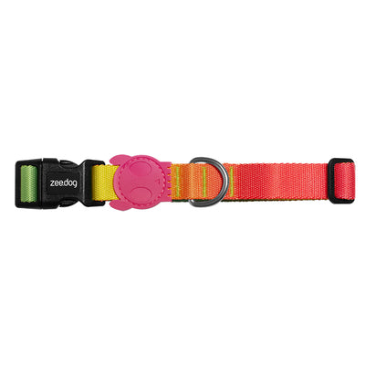 KFX-1911101 Gradient Nylon Ribbon Dog Collar with Edge Reinforcement
